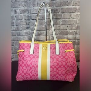 EUC Coach Carryall Tote - Pink Lemonade